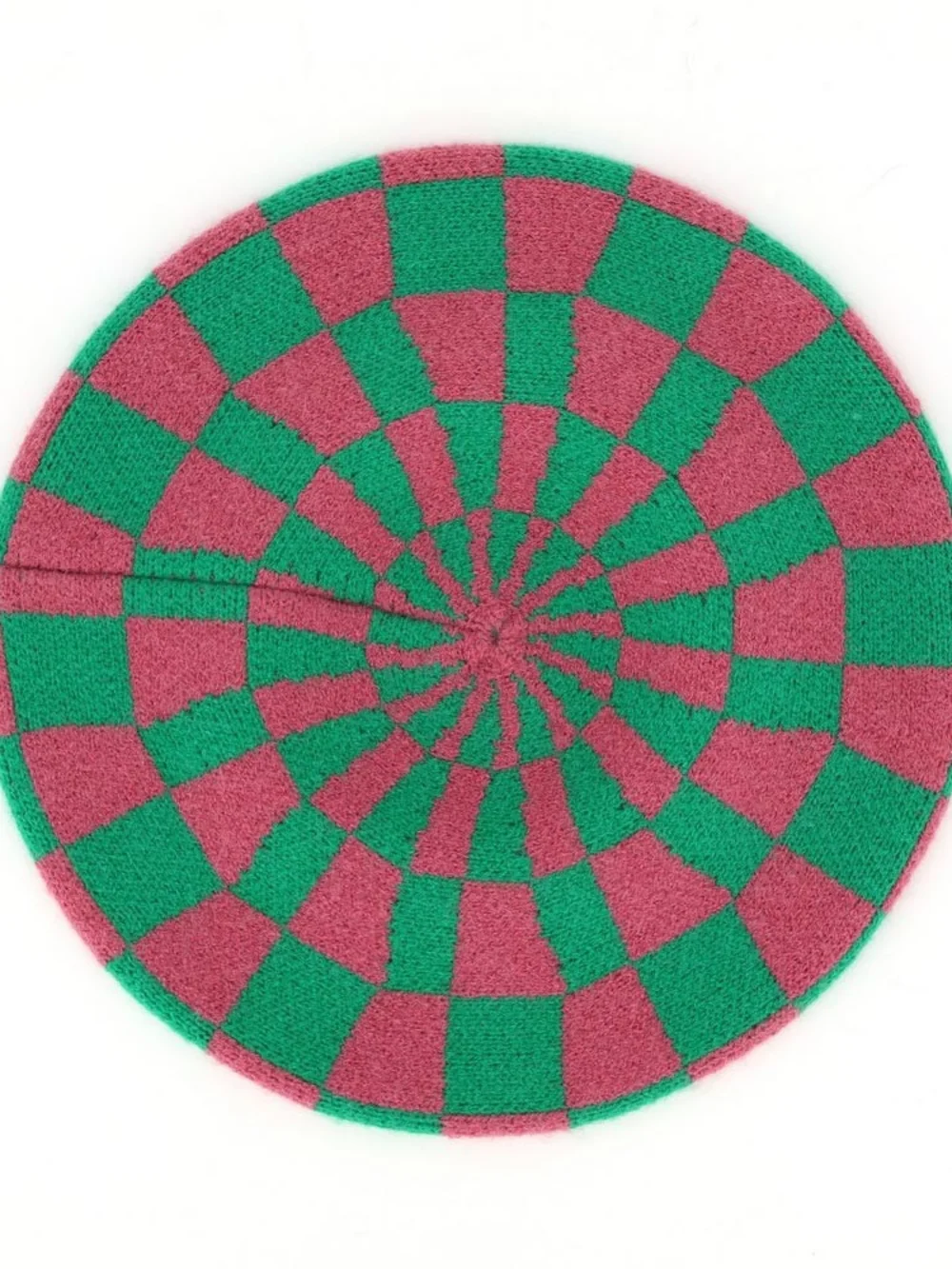 Beret Checkerboard Pink & Green Beret Hat - AKAlpha Hat